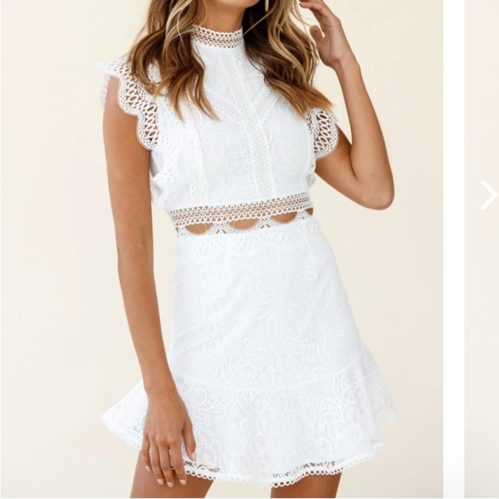 NWT Selfie Leslie White Lace Dress